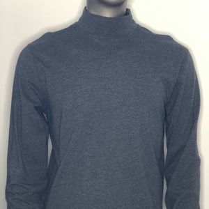 LL Bean Men Sz M Turtleneck Gray Long Sleeve Shirt